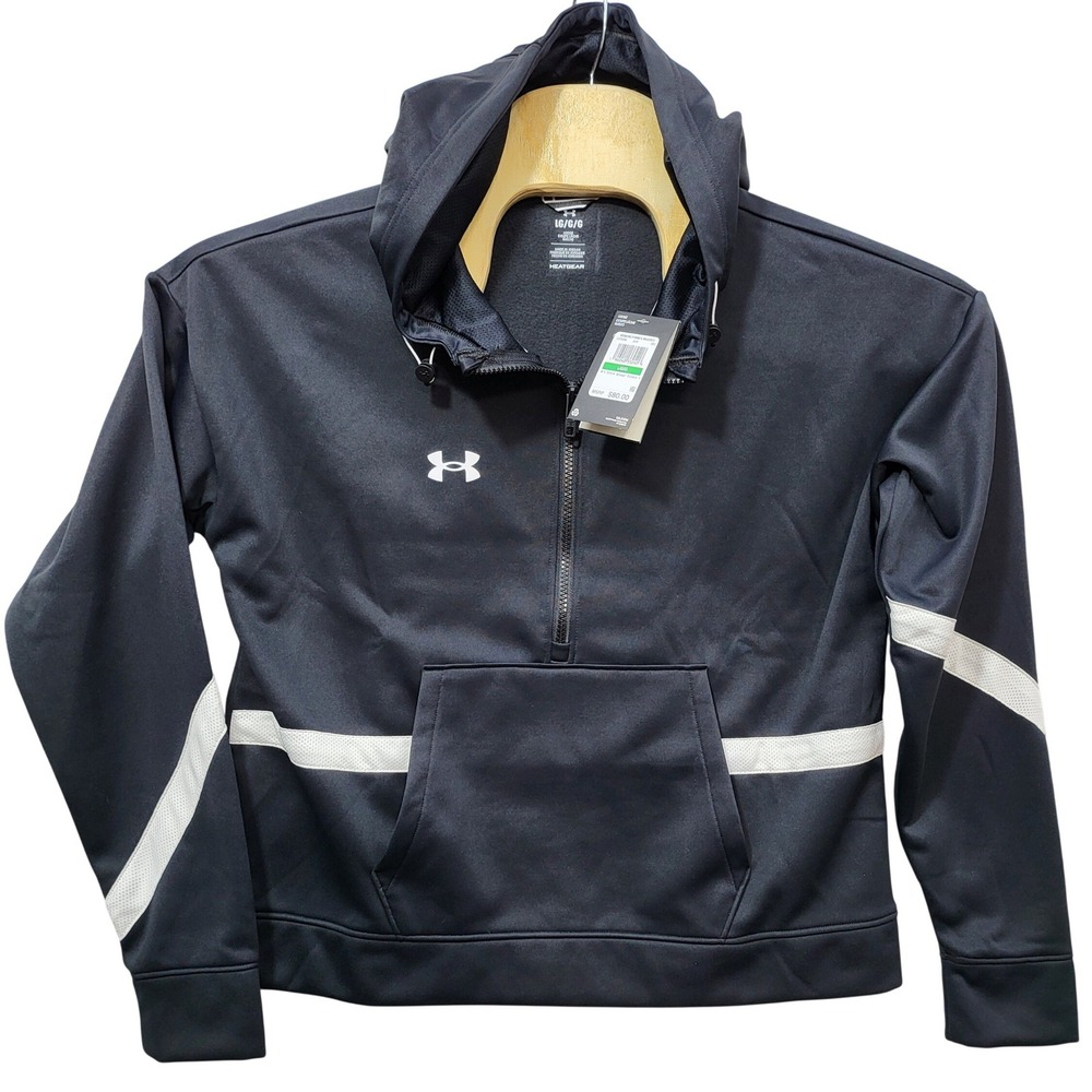 Under Armour Womens Storm Armour Fleece Half Zip Hoodie Black 1376890‎ Large NEW